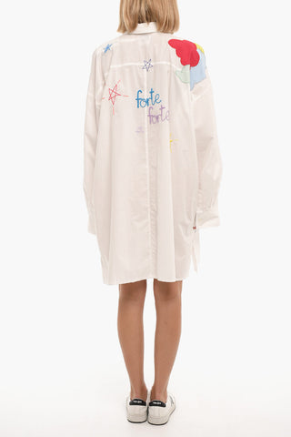 Embroidered MY DRESS Shirtdress with Breast Pocket