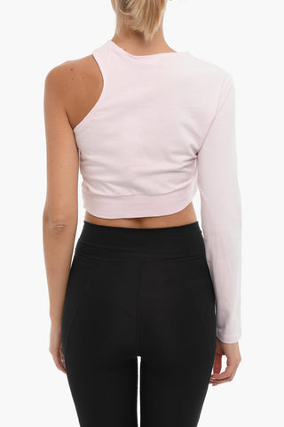 Top Crop Monospalla con Dettaglio Cut-Out