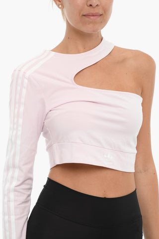 Top Crop Monospalla con Dettaglio Cut-Out