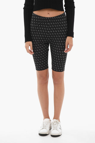 Two-Tone Shorts with All Over Monogram Print