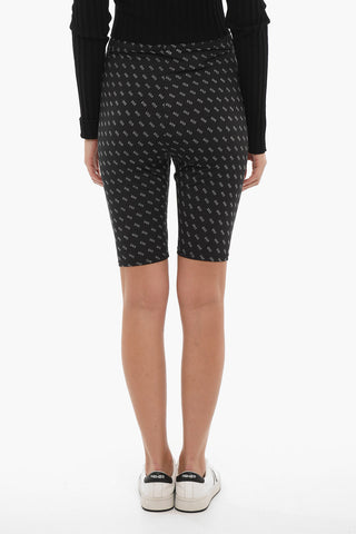 Two-Tone Shorts with All Over Monogram Print