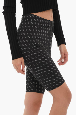 Two-Tone Shorts with All Over Monogram Print