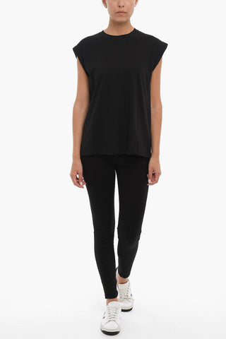 Solid color PORTER Crew-Neck T-shirt with Padded Straps