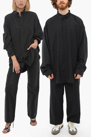 Button-Down Collar Virgin Wool UNIFIT Shirt
