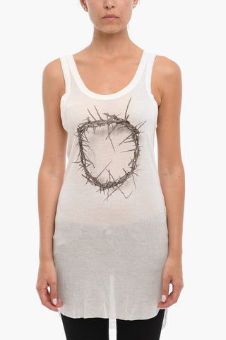 Ribbed Maxi Tank Top with crown of thorns