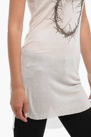 Ribbed Maxi Tank Top with crown of thorns