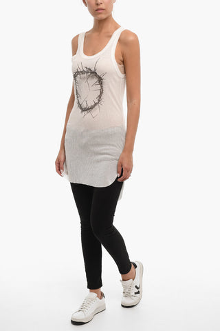 Ribbed Maxi Tank Top with crown of thorns