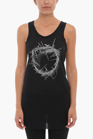 Ribbed Maxi Tank Top with crown of thorns