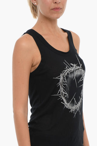 Ribbed Maxi Tank Top with crown of thorns
