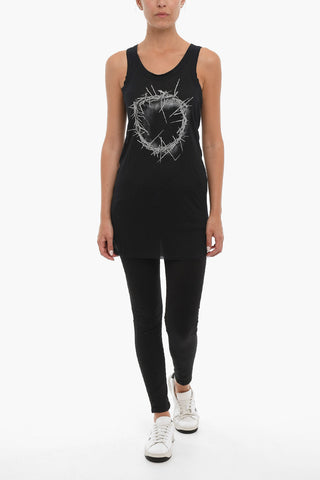 Ribbed Maxi Tank Top with crown of thorns
