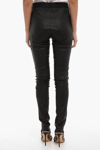 Leather Leggings with Elastic Waistband
