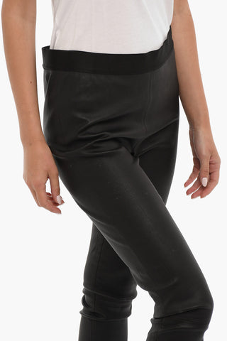 Leather Leggings with Elastic Waistband