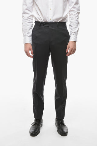 Virgin Wool Trousers with Belt Loops