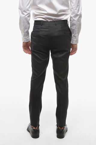 Virgin Wool Trousers with Belt Loops