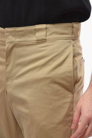 Pantaloni Chino in Cotone con Chiusura a Scomparsa