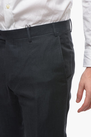 Pantaloni in Misto Lino ACADEMY con Tasche a Filo
