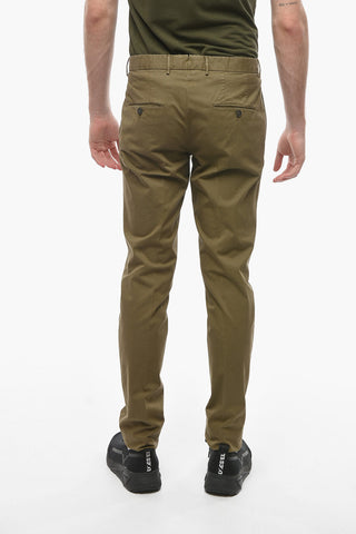 ID Stretchy-cotton Single-pleated Chino Pants