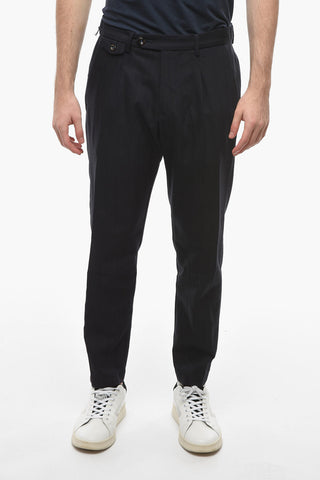 Virgin Wool and Cotton Smooth Fit RAVAL Single Pleat Pants