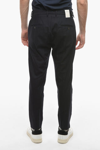 Virgin Wool and Cotton Smooth Fit RAVAL Single Pleat Pants