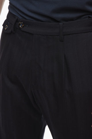 Virgin Wool and Cotton Smooth Fit RAVAL Single Pleat Pants