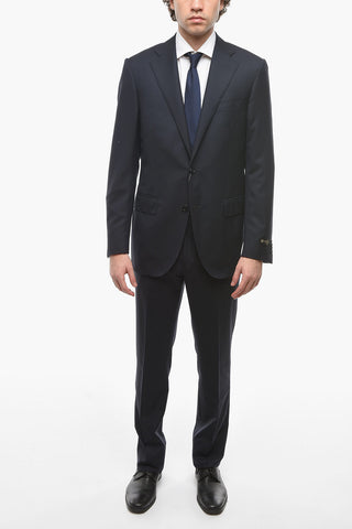Extrafine-virgin-wool LEADER Suit with Notch Lapel