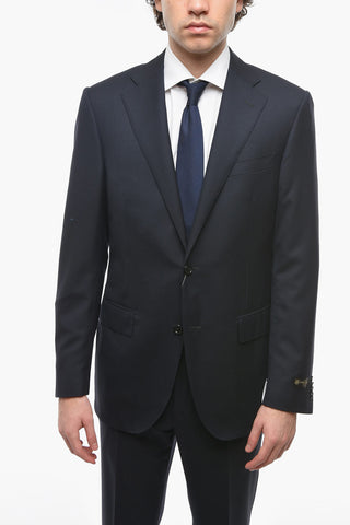 Extrafine-virgin-wool LEADER Suit with Notch Lapel