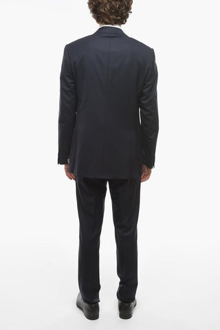 Extrafine-virgin-wool LEADER Suit with Notch Lapel