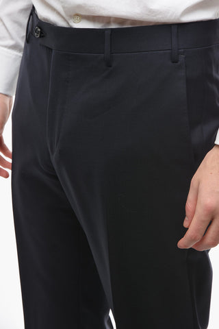Extrafine-virgin-wool LEADER Suit with Notch Lapel