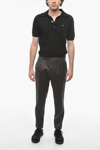 Pantaloni RAVAL A Motivo Herringbone in Lana Vergine