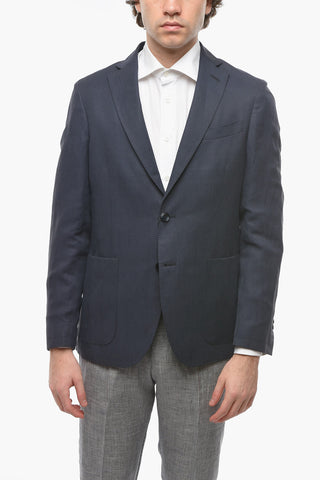 Notch Lapel MOLVENA Silk and Linen Blazer