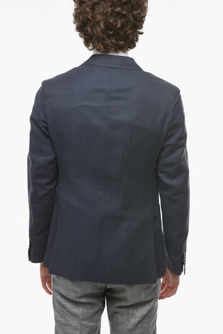 Notch Lapel MOLVENA Silk and Linen Blazer