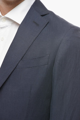 Notch Lapel MOLVENA Silk and Linen Blazer