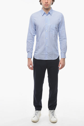 SHIRT Cotton Shirt with Candy Striped Pattern and Chest Pocket