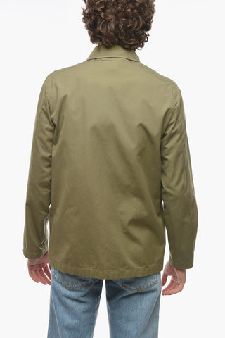Overshirt Sahariano in Cotone con Bottoni a Pressione