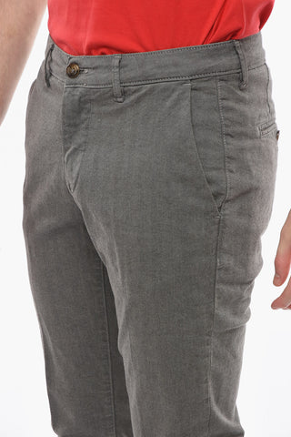 Herringbone Motif Slim Fit NEWTOWN Chino Pants