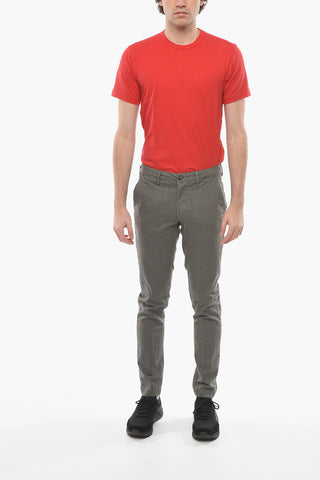 Herringbone Motif Slim Fit NEWTOWN Chino Pants