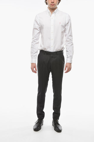Double-Pleat Virgin Wool Pants