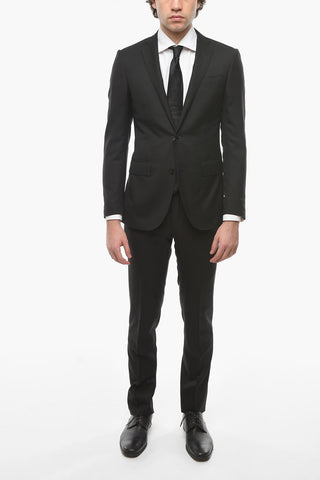 Abito ACADEMY in Twill di Lana Vergine con Revers Classico