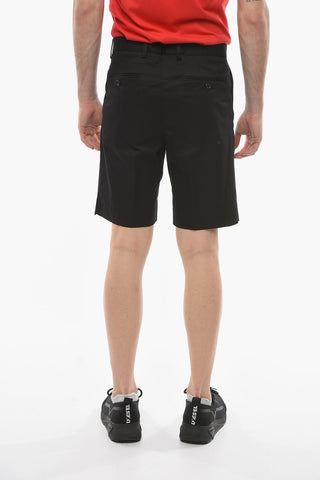 Cotton Tailored Shorts with Double Pleat