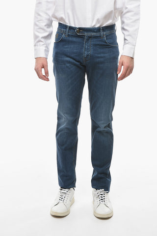 ID LUXURY DENIM Dark-washed Jeans with Logo Patch