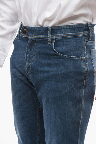 ID LUXURY DENIM Dark-washed Jeans with Logo Patch
