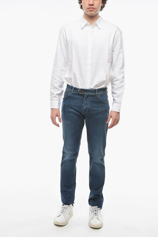 ID LUXURY DENIM Dark-washed Jeans with Logo Patch