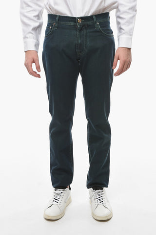 ID LUXURY DENIM Jeans Ricamati con Effetto Acid Wash 18,5cm