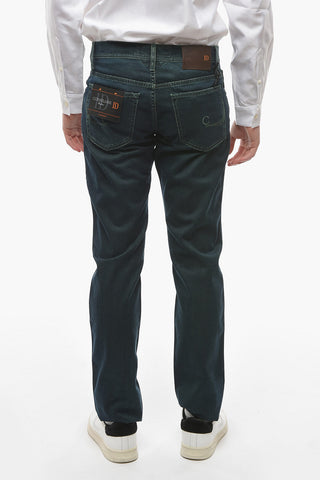 ID LUXURY DENIM Jeans Ricamati con Effetto Acid Wash 18,5cm