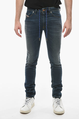 Stretch Denim Jeans with Visible Stitching