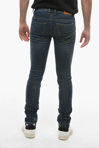 Stretch Denim Jeans with Visible Stitching