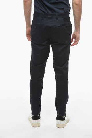 Pantaloni Chino in Cotone Stretch con Passanti