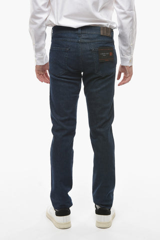 ID LUXURY DENIM Denims with Dark Wash and Logo Patch 17cm