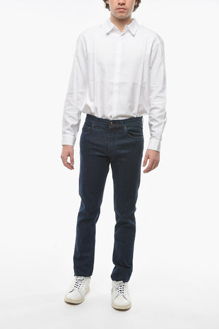 ID LUXURY DENIM Denims with Dark Wash and Logo Patch 17cm