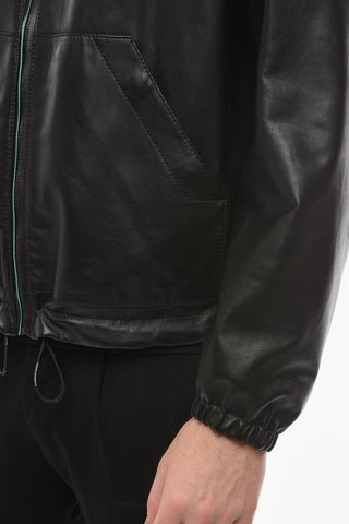 Giubbotto Hoodie Reversibile in Motivo Glen Check con Toppa Logo DG